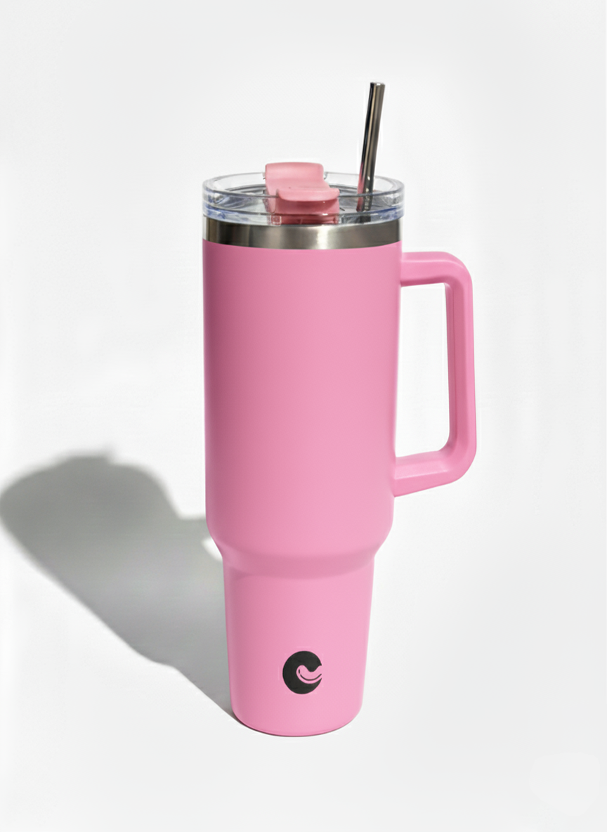 Aqua Pastel Pink Customizable Tumbler