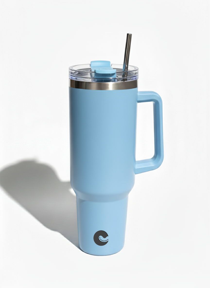 Aqua Sky Blue Customizable Tumbler